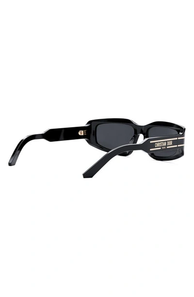 Shop Dior 'signature S9u 56mm Geometric Sunglasses In Shiny Black / Smoke