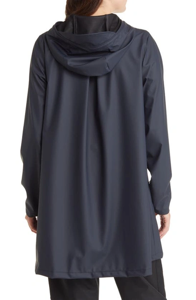 Rains Trapeze Waterproof Hooded Rain Jacket In Navy