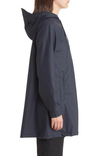 Rains Trapeze Waterproof Hooded Rain Jacket In Navy