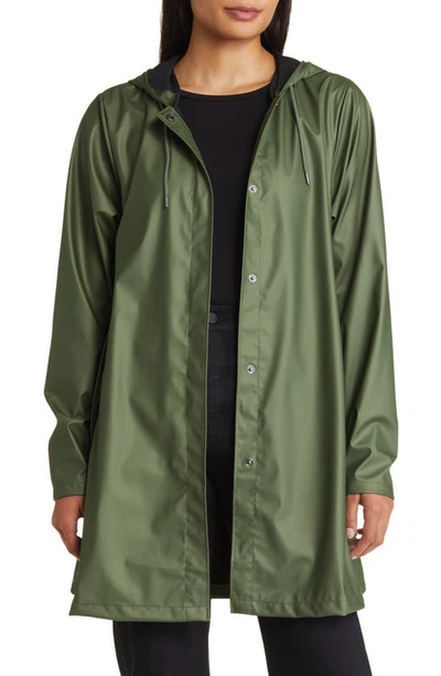 Shop Rains Waterproof A-line Rain Jacket In Evergreen