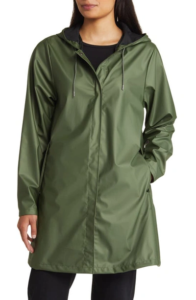 Shop Rains Waterproof A-line Rain Jacket In Evergreen