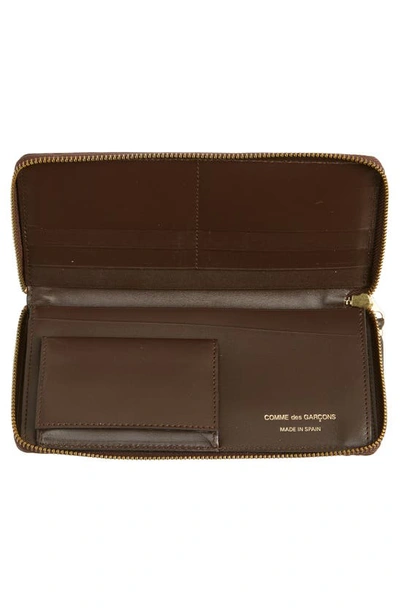 Shop Comme Des Garçons Classic Leather Zip Around Wallet In Brown