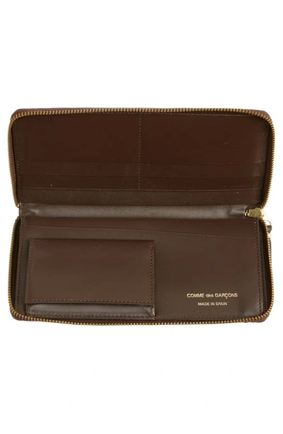 Comme Des Garçons Classic Leather Zip Around Wallet In Brown