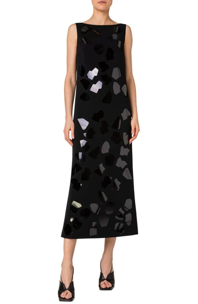 Shop Akris Punto Kaleidoscope Paillette Sleeveless Crepe Dress In Black