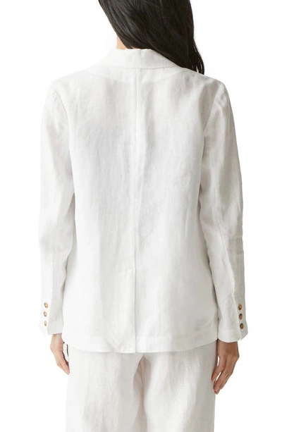 Shop Michael Stars Lottie One-button Linen Blazer In White