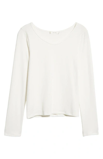 Shop The Row Raya Long Sleeve Scoop Neck Jersey Top In White