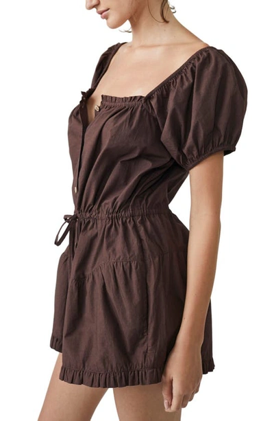 Shop Free People Free-est A Sight For Sore Eyes Cotton Romper In French Roast