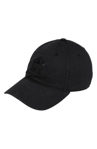 Shop Adidas Originals Relaxed Baseball Cap In Black/ Black 2