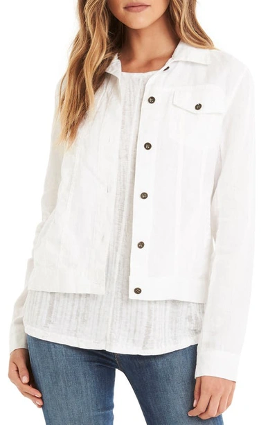 Shop Michael Stars Linen Denim Jacket In White