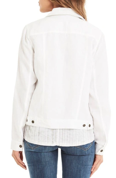 Shop Michael Stars Linen Denim Jacket In White