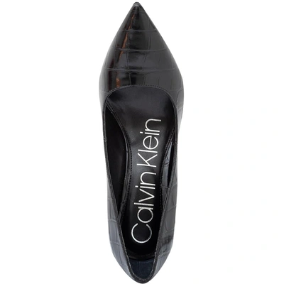 Shop Calvin Klein Venten Womens Faux Leather Stiletto Pumps In Black