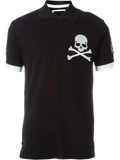 Philipp Plein 'money Maker' Polo Shirt In Black / White