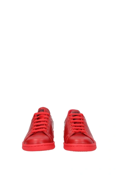 Shop Adidas Originals Sneakers Raf Simons Stan Smith Leather Red