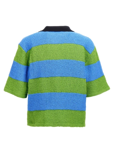 Shop Sunnei Striped Knit  Shirt Polo Multicolor