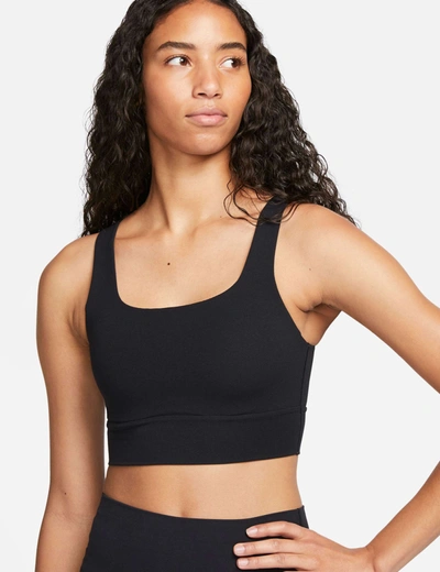 Nike Women's Zenvy Medium-support Padded Longline Sports Bra In Black