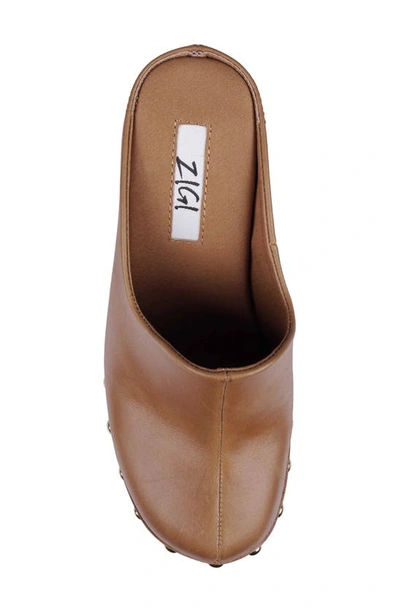 Shop Zigi Johanna Platform Mule In Tan Leather