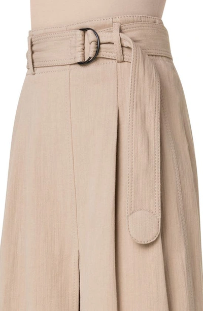 Shop Akris Punto Cotton Stretch Denim A-line Skirt In 043 Beige