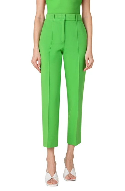 Shop Akris Punto Ferry Pintuck Signature Jersey Trousers In 252 Vibrant Green