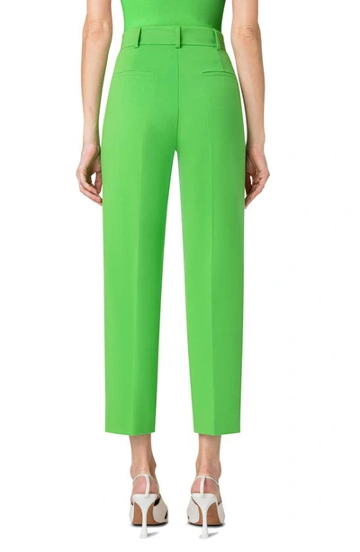 Shop Akris Punto Ferry Pintuck Signature Jersey Trousers In 252 Vibrant Green