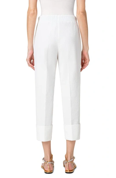 Akris Punto Farell Cotton Seersucker Pants In 011 Cream