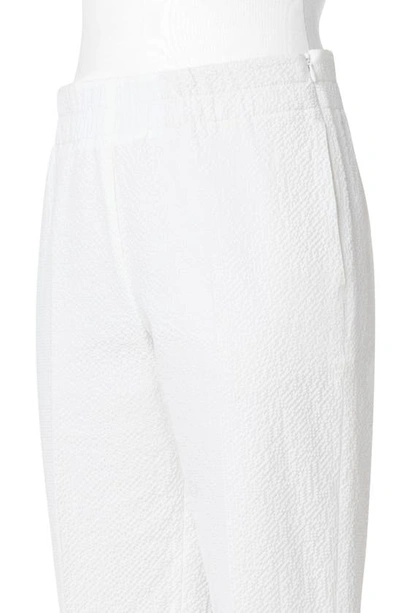 Akris Punto Farell Cotton Seersucker Pants In 011 Cream