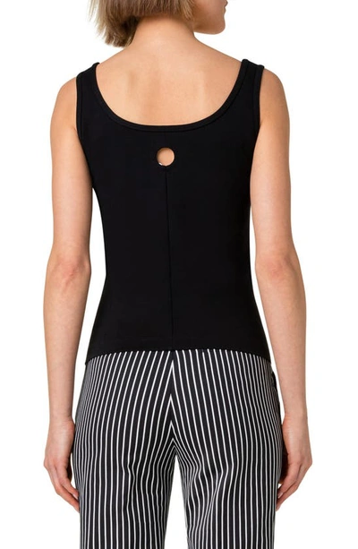 Shop Akris Punto Fitted Scoop Neck Jersey Tank In Black