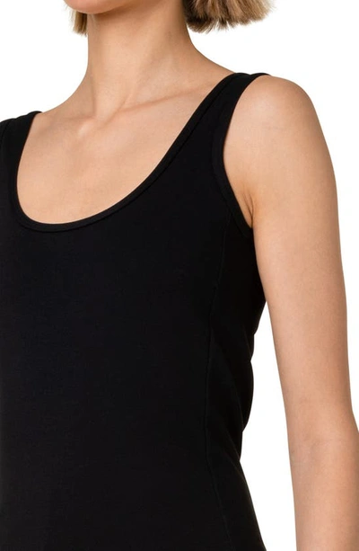 Shop Akris Punto Fitted Scoop Neck Jersey Tank In Black