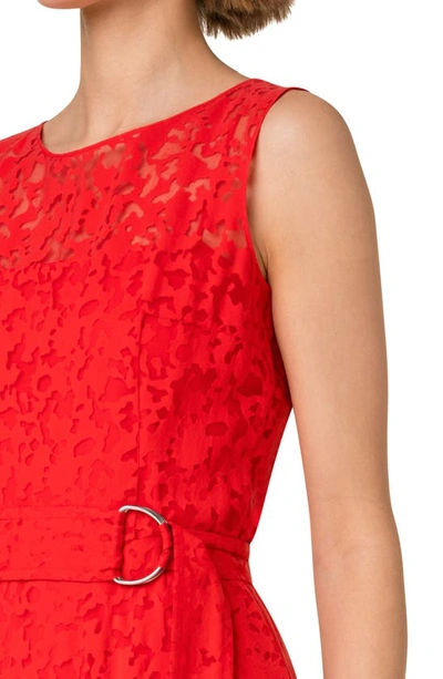 Shop Akris Punto Sleeveless Lace Organza Dress In Red