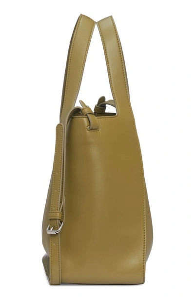Shop Stella Mccartney Perforated Logo Faux Leather Satchel In Military Green