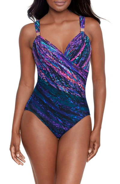 Shop Miraclesuit Mood Ring Siren One-piece Swimsuit In Purple Multi