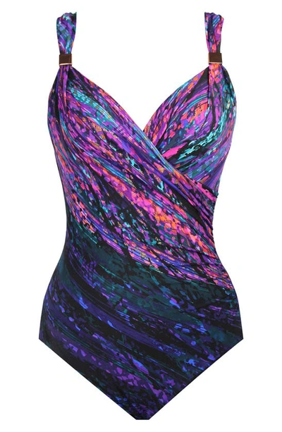 Shop Miraclesuit Mood Ring Siren One-piece Swimsuit In Purple Multi