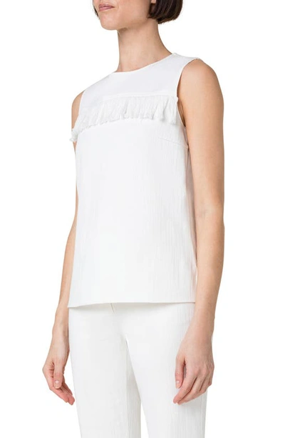 Akris Punto Fringed Denim Tank Top In Cream