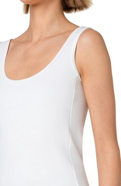 Shop Akris Punto Fitted Scoop Neck Jersey Tank In Cream