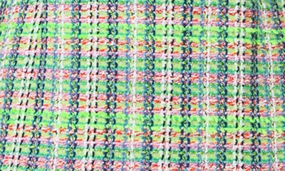 Akris Punto Multicolor Cotton Tweed Dress With Flounce Hem In Green Multi