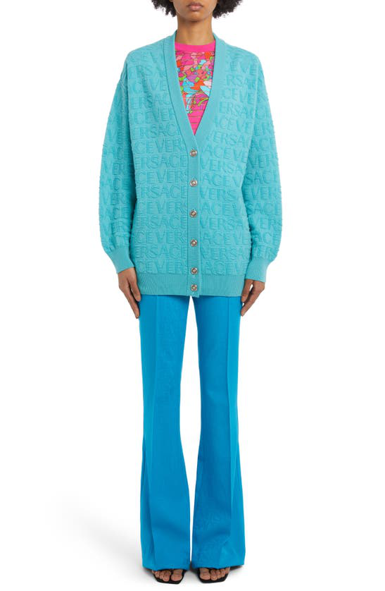 Versace Versace Allover virgin-wool jacquard blazer - Blue