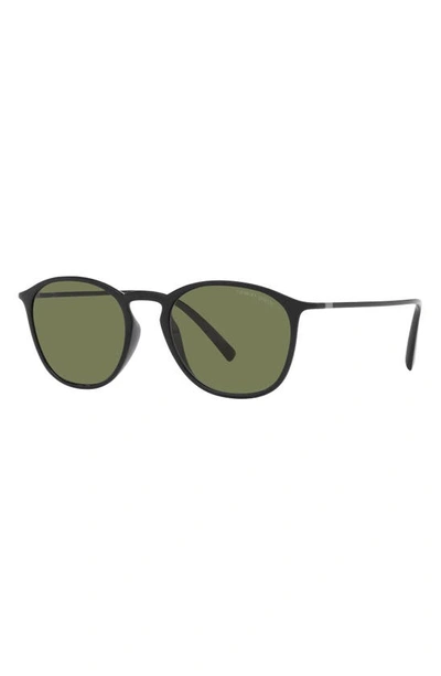 Shop Armani Exchange 52mm Square Sunglasses In Shiny Black