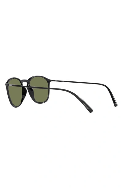Shop Armani Exchange 52mm Square Sunglasses In Shiny Black