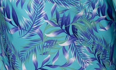 Shop Tailorbyrd Tropical Print Swim Trunks In Mint