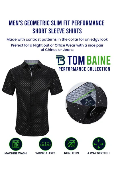 Tom Baine Slim Fit Performance Short Sleeve Button-up Shirt In Dark Red