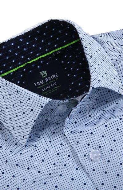 Tom Baine Slim Fit Performance Short Sleeve Button-up Shirt In Blue
