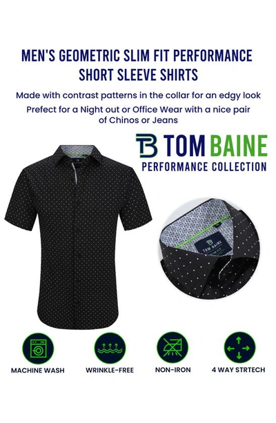 Tom Baine Slim Fit Performance Short Sleeve Button-up Shirt In Blue