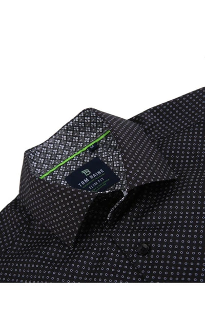 Tom Baine Slim Fit Performance Short Sleeve Button-up Shirt In Black