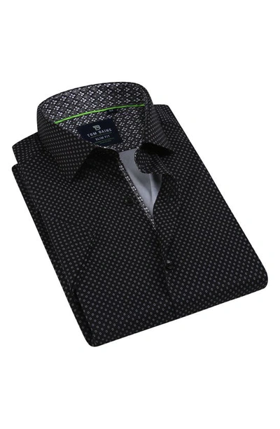 Tom Baine Slim Fit Performance Short Sleeve Button-up Shirt In Black