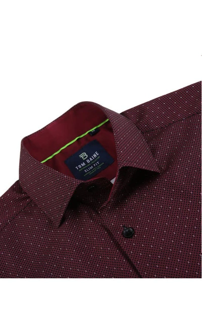 Shop Tom Baine Slim Fit Performance Short Sleeve Button-up Shirt In Red