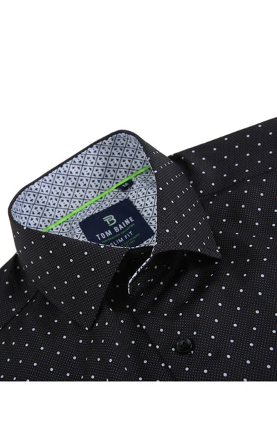 Tom Baine Slim Fit Short Sleeve Performance Stretch Button Down In Black