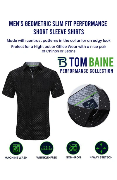 Tom Baine Slim Fit Performance Short Sleeve Button-up Shirt In White
