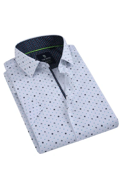 Tom Baine Slim Fit Performance Short Sleeve Button-up Shirt In White