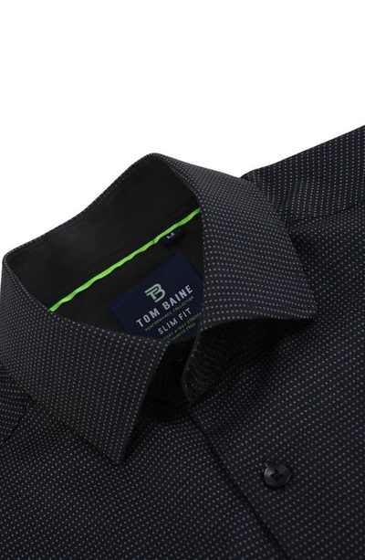 Tom Baine Slim Fit Performance Short Sleeve Button-up Shirt In Black