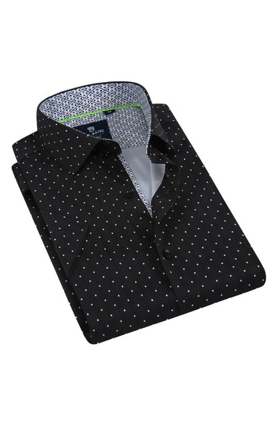 Tom Baine Slim Fit Short Sleeve Performance Stretch Button Down In Black
