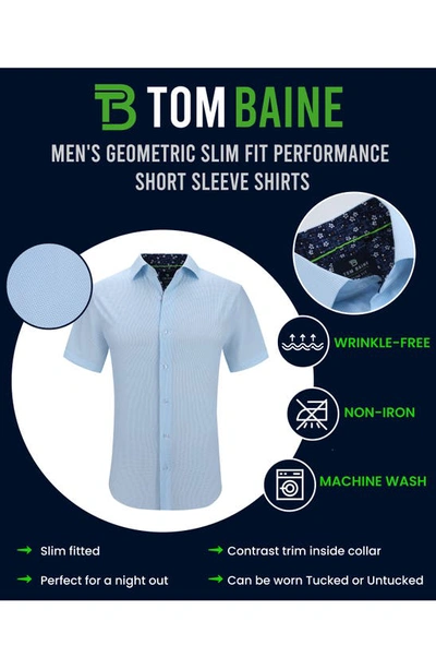 Tom Baine Slim Fit Performance Short Sleeve Button-up Shirt In Black
